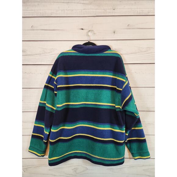 Eddie Bauer Men's Multicolor Stripe Long Sleeve Fleece Pullover Sweatshirt Large - Picture 2 of 6